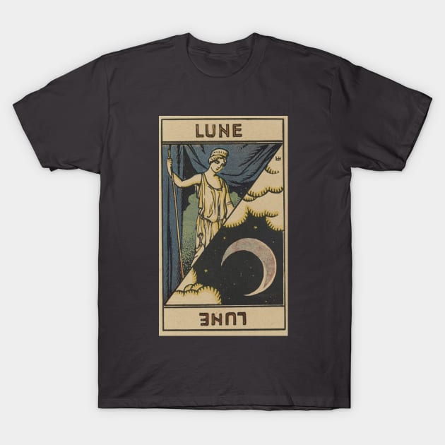 Lune Tarot T-Shirt by bluespecsstudio